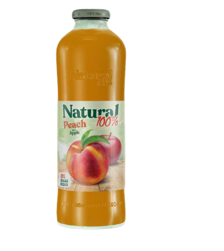 NATURAL PEACH APPLE JUICE 100% 750ML