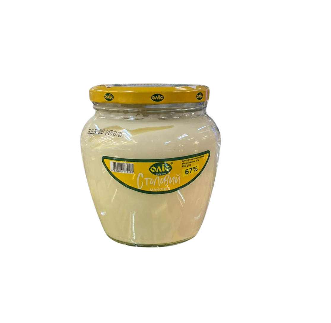 OLIS MAYONNAISE STOLOVYY 67% 450G GLASS