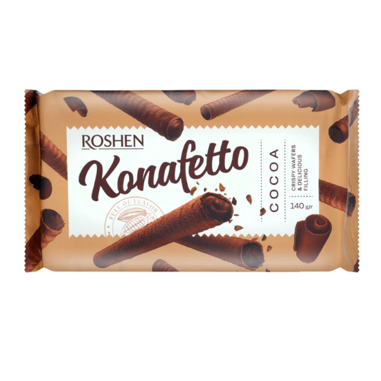 ROSHEN KONAFETTO WAFER ROLLS KAAKAO 140G