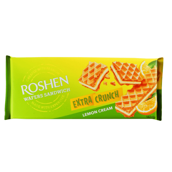 ROSHEN WAFERS SANDWICH CRUNCH LEMON 142G