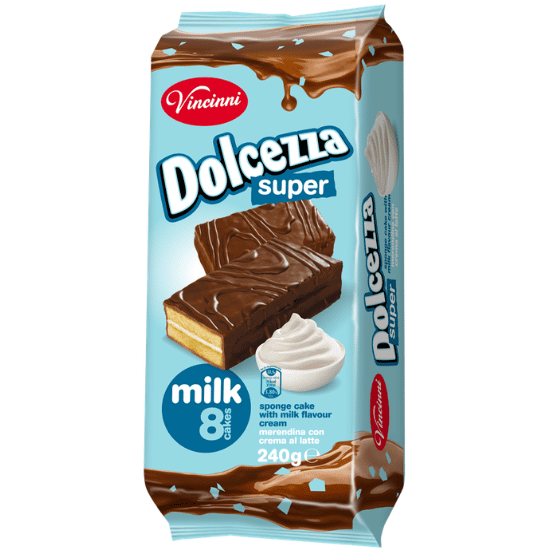 VINCINNI DOLCEZZA CAKE BARS MILK 240G