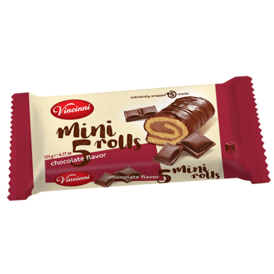 VINCINNI MINI ROLL CHOCOLATE 175G